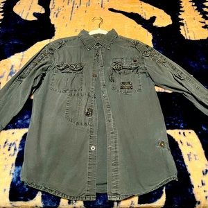 Xray military style button down